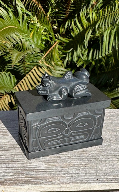 Argillite Wasco Box By Sean Gryn White – Haida Gwaii Museum Gift Shop